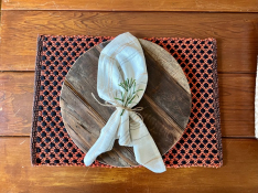 COTTAGE WEAVE PUMPKIN/BLACK PLACE MAT *NEW* AVAIL JULY 2023